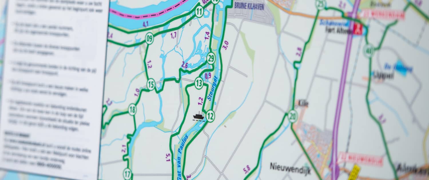 Knooppunten routes op de kaart